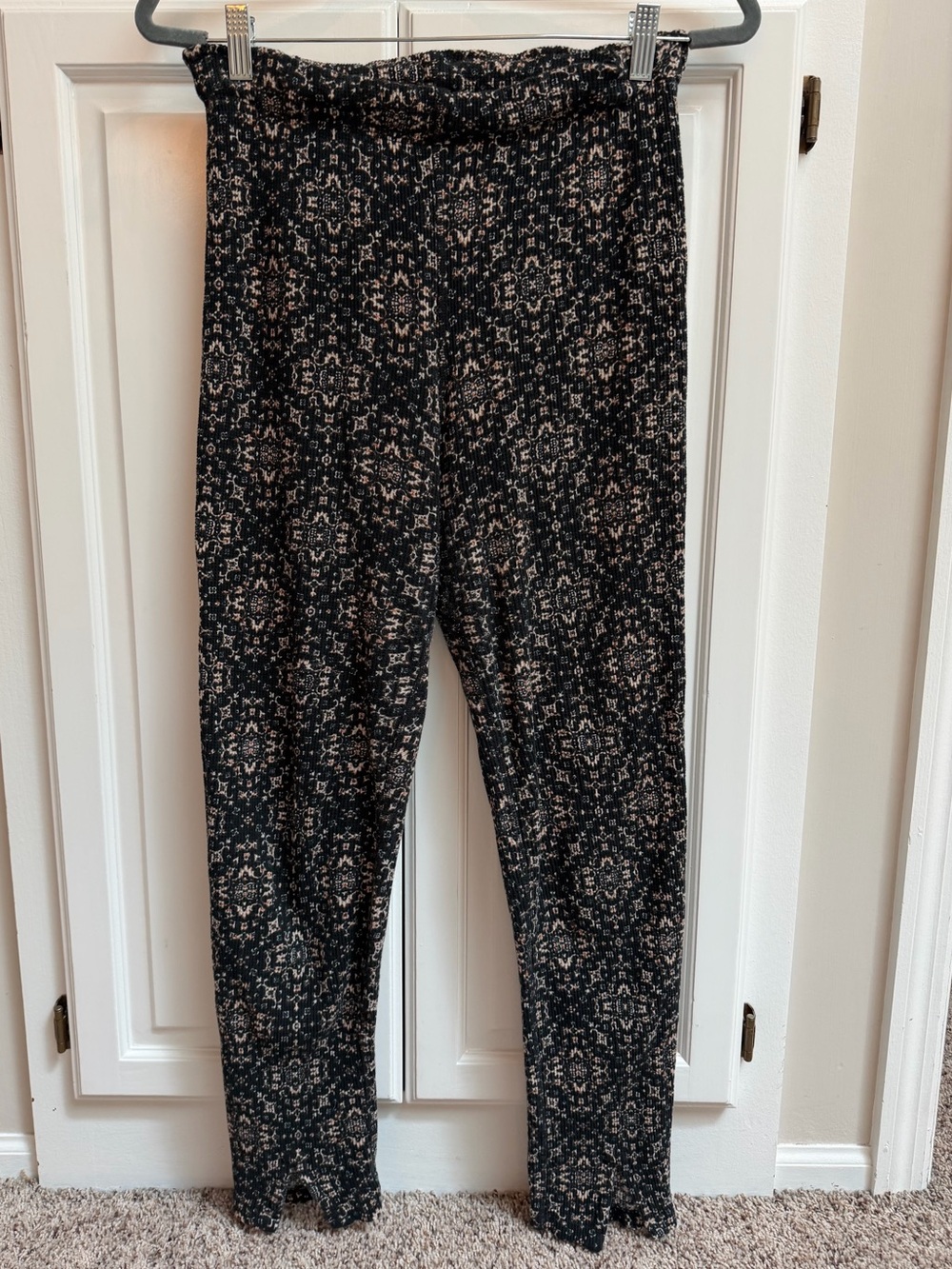 Intimately Free People Early Night Thermal Leggings Black Cotton Size Large